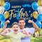 Father’s Day Backdrop – 71x43 Inch Happy Father’s Day Banner with Balloons for Party Décor